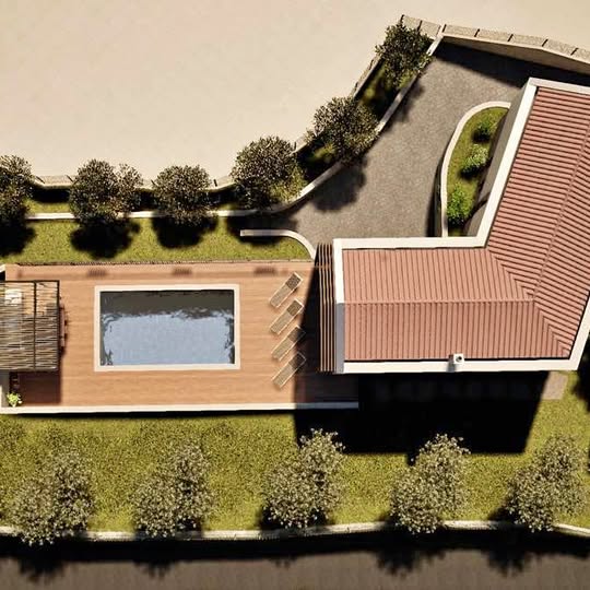 Građevinsko zemljište sa projektom i građevinskom dozvolom, Hum, Istra